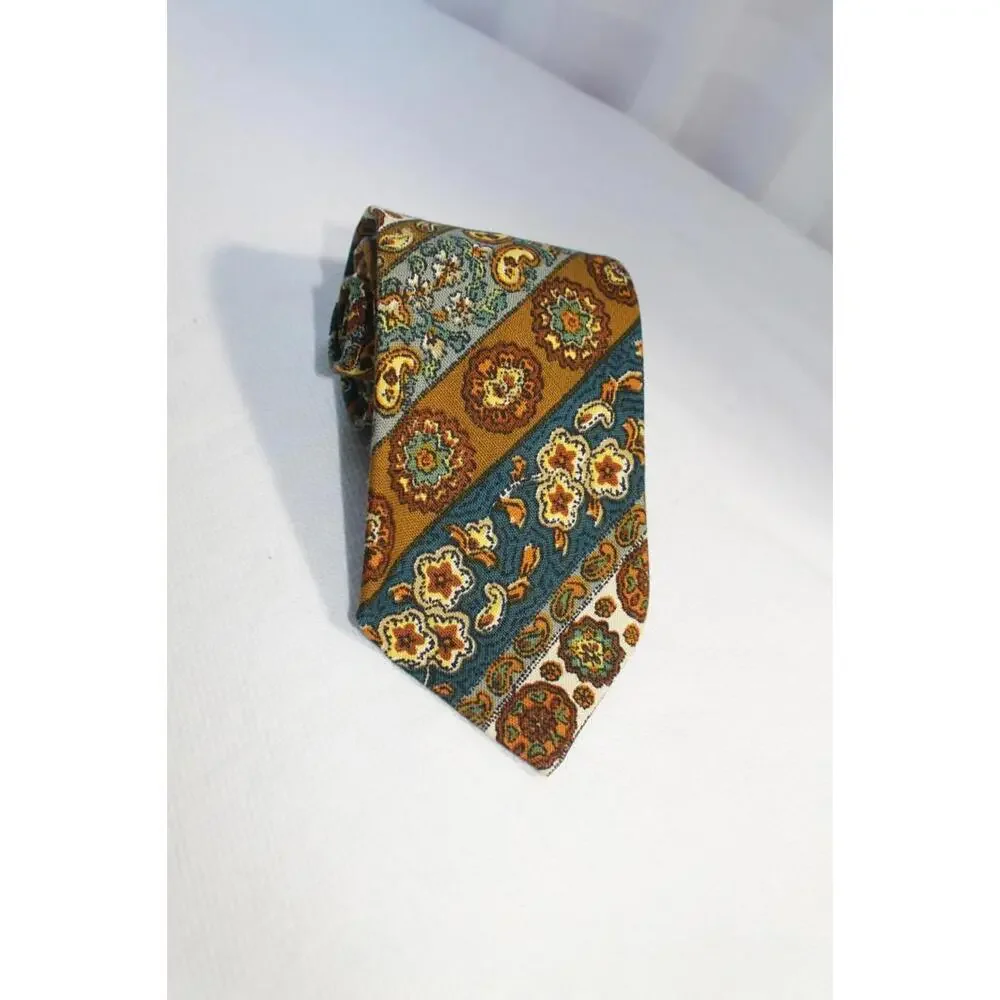 Vintage Handmade Necktie, Fall Colors, 3.75 X 52 Inches, Boys Tie
